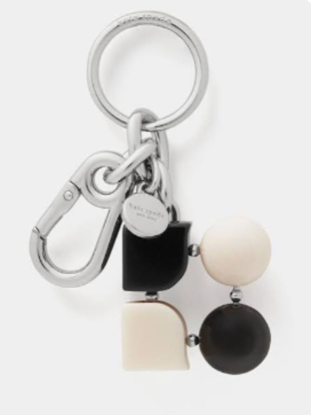 Kate Spade New York Noel Black & Cream Resin Bead Bag Charm / Key Fob RETIRED!!